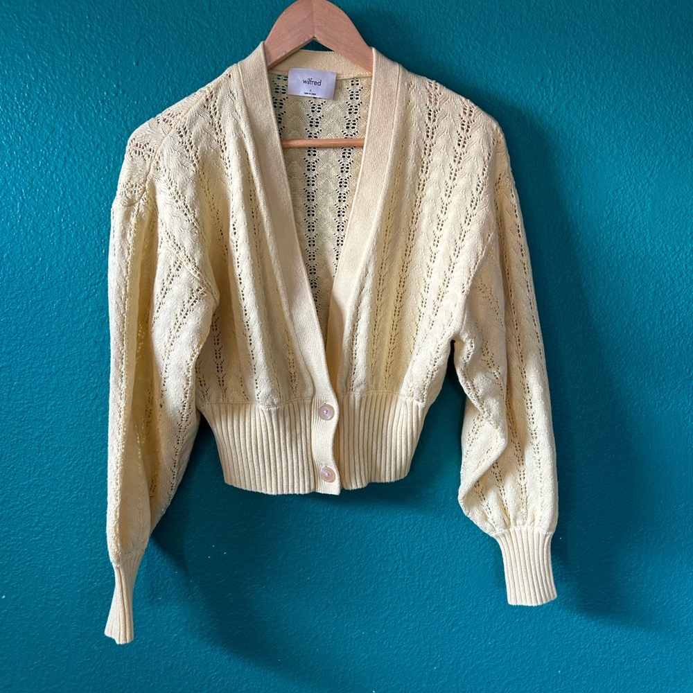 Wilfred yellow crop cardigan size small